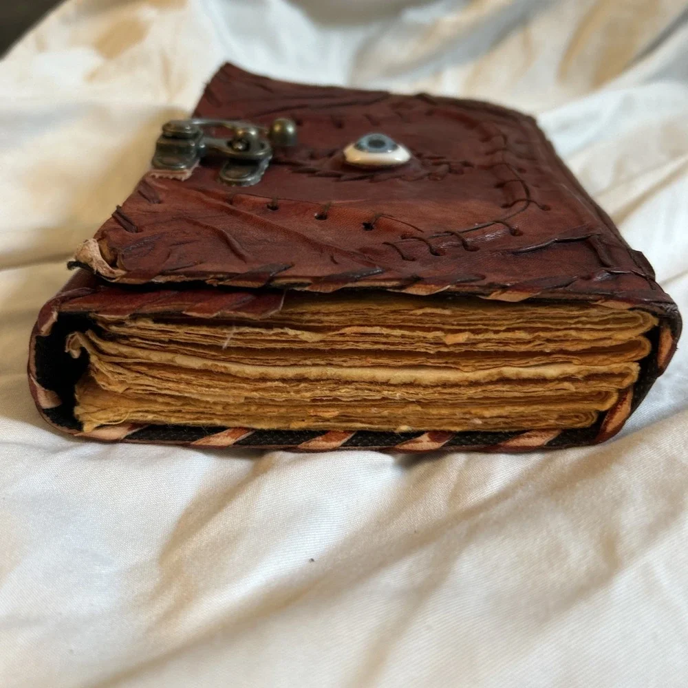 Hocus Pocus Leather Journal Spell Book 5x7 Lock Clasp